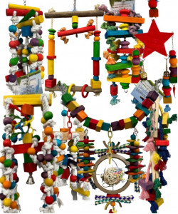 9 X Parrot Toy Pack - African Grey, Amazon, Cockatoo, Macaw Etc - RRP £146.91 - Pack 6
